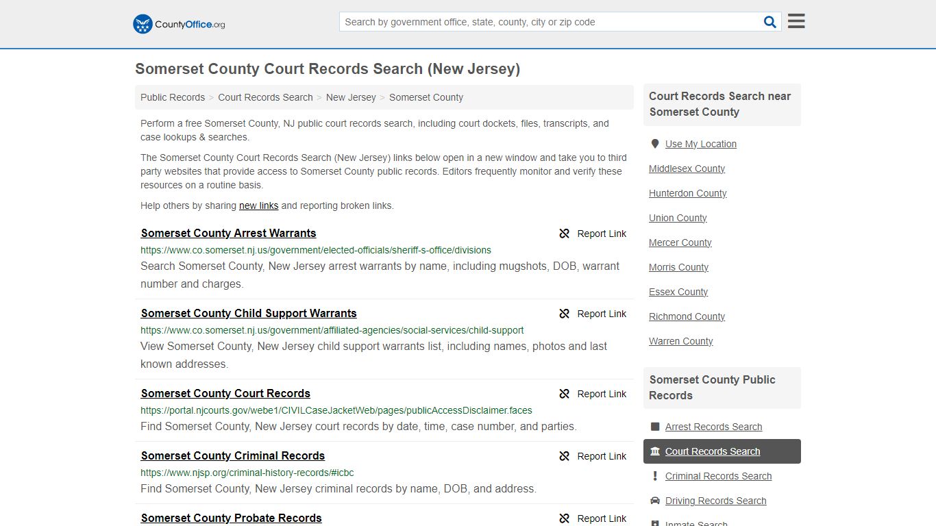 Somerset County Court Records Search (New Jersey) - County Office