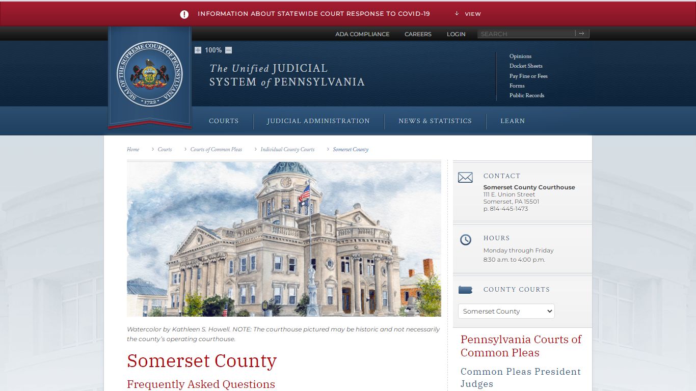 Somerset County | Individual County Courts | Courts of Common Pleas ...