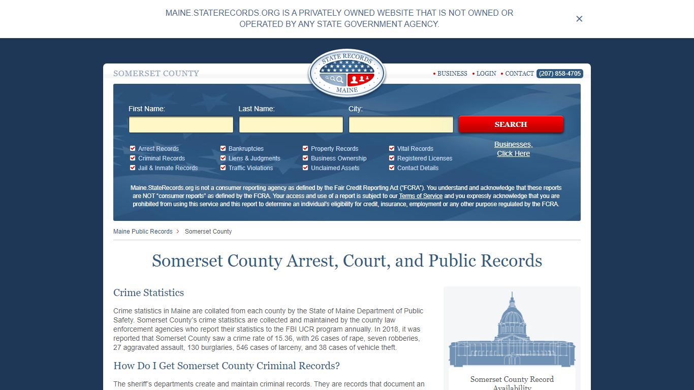 Somerset County Arrest, Court, and Public Records