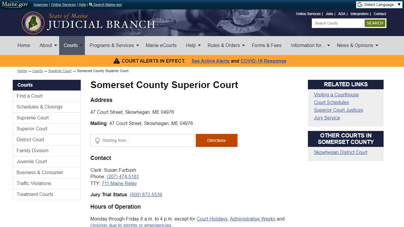 Somerset County Superior Court: State of Maine Judicial Branch