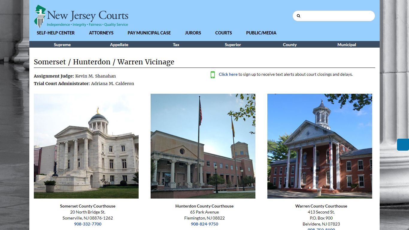 Somerset/Hunterdon/Warren Vicinage - New Jersey Superior Court